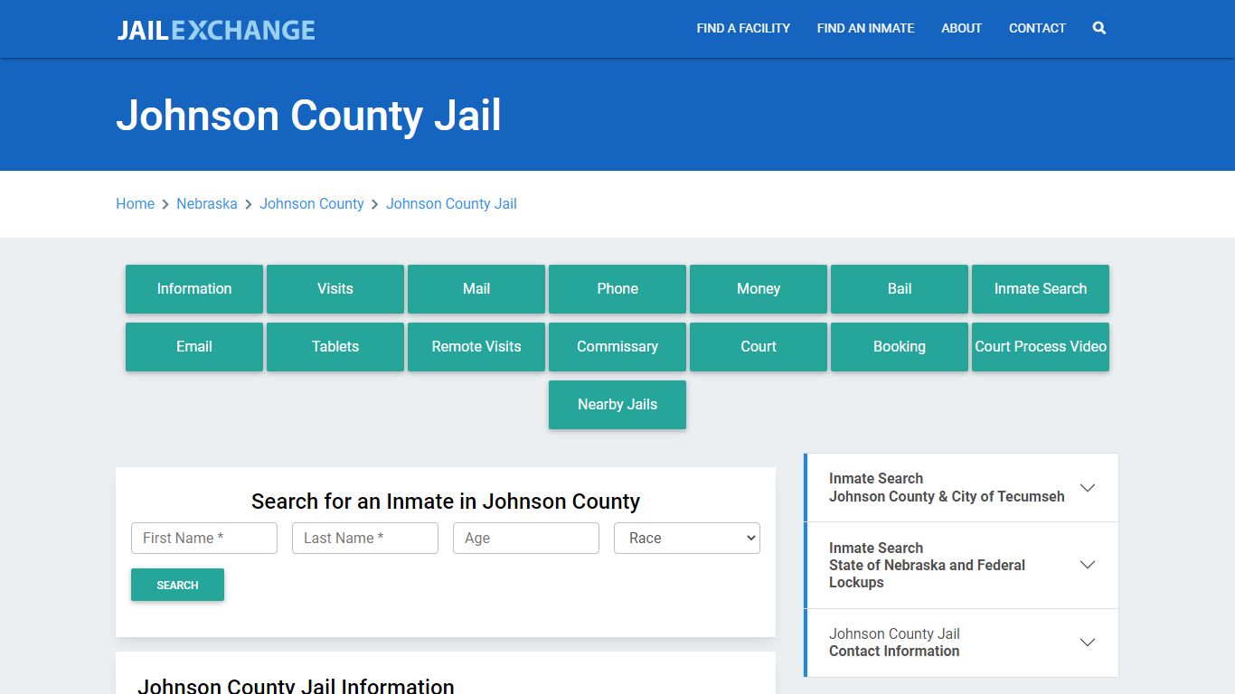 Johnson County Jail Roster Lookup, NE, Inmate Search