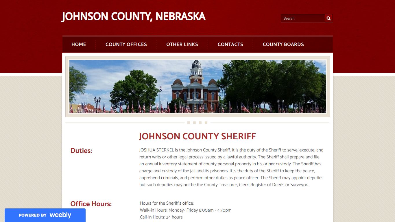 County Sheriff - JOHNSON COUNTY, NEBRASKA